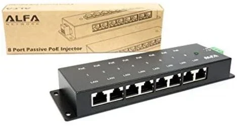 Alfa Network Alfa Inyector POE Pasivo de 8 puerto Gigabit APOE08G