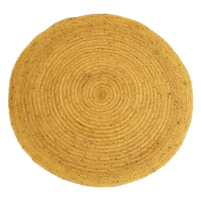 Alfombra amarillo yute 120 x 120 cm