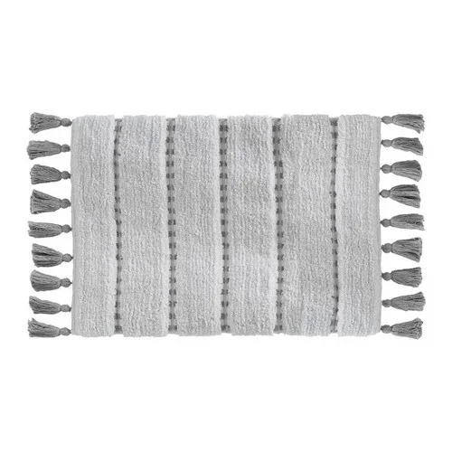 Alfombra de baño ‘pom pom’ gris 50 x 75 cm