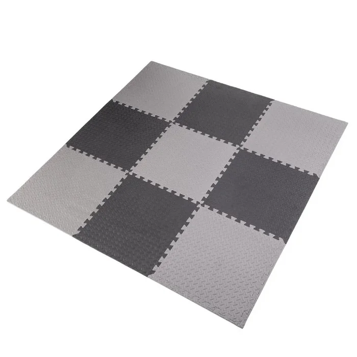 Alfombra de rompecabezas bajo equipamiento deportivo gris claro 9 piezas hms mp12