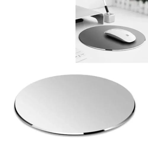 Alfombrilla de Ratón Circular de Aleación de Aluminio Antideslizante de Doble Cara
