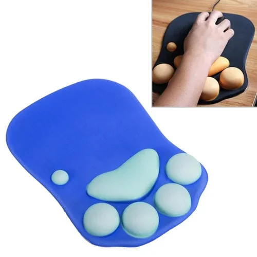 Alfombrilla de Ratón Montian Silicona Antideslizante Forma Garra de Gato (Azul Oscuro)