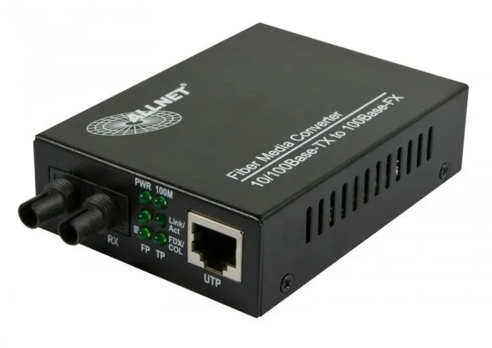 ALLNET ALL-MC107-ST-MM convertidor de medio 100 Mbit/s Multimodo Negro