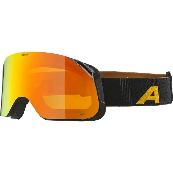 Alpina Blackcomb Q-Lite gafas de esquí Negro Unisex Naranja Lente cilíndrica (plana)