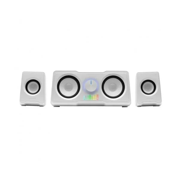 Altavoces 2.2 mars gaming ms22w sistema de doble subwoofer 35w rgb flow conexion jack 3.5mm color blanco alimentacion por usb