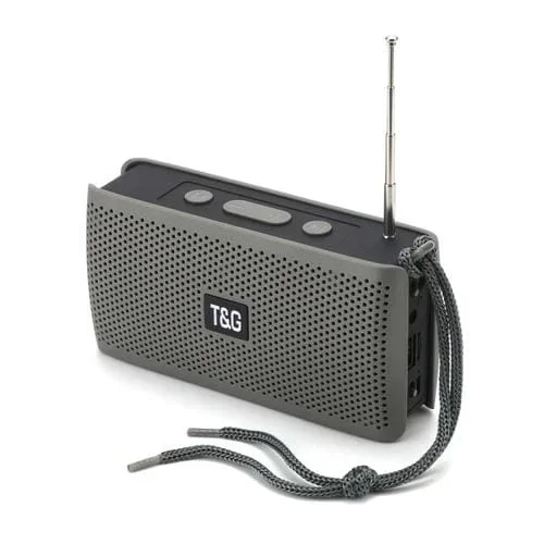 Altavoces Bluetooth Portátiles T&G Tg282 Con Linterna Compatible Tarjeta TF FM Disco Aux U 3,5 Mm Llamada Manos Libres (Gris)