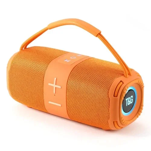 Altavoz Bluetooth T&G Tg-668 Subwoofer Inalámbrico Tws Portátil Con Asa (Naranja)