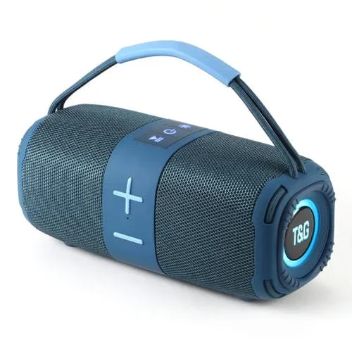 Altavoz Bluetooth T&G Tg-668 Subwoofer TWS Portátil con Asa (Azul)
