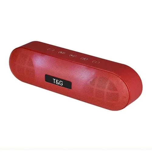 Altavoz Bluetooth T&G Tg148 Inalámbrico con Linterna Led Super Bass Portátil (Rojo)