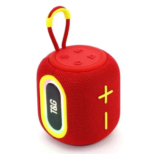 Altavoz Bluetooth T&G Tg664 Inalámbrico con Subwoofer Portátil Led (Rojo)