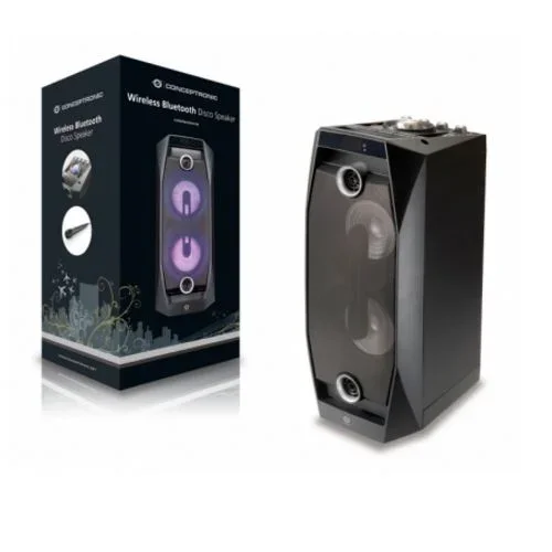 Altavoz conceptronic bluetooth ettore 20w reproduce mp3 desde usb/microsd luces led mando a distancia incluye micro y funcion karaoke color negr