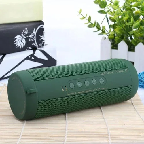 Altavoz Estéreo Bluetooth Portátil T2 3Atm Impermeable Con Micrófono Led Gancho Para Colgar (Verde)