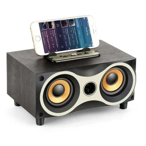 Altavoz Inalámbrico X6 De Madera Portátil Subwoofer Estéreo Bluetooth Radio FM Escritorio