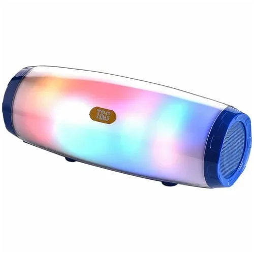 Altavoz portátil T & G Tg165 5W x 2 inalámbrico luz led mp3 aux usb radio fm subwoofer estéreo (Azul)