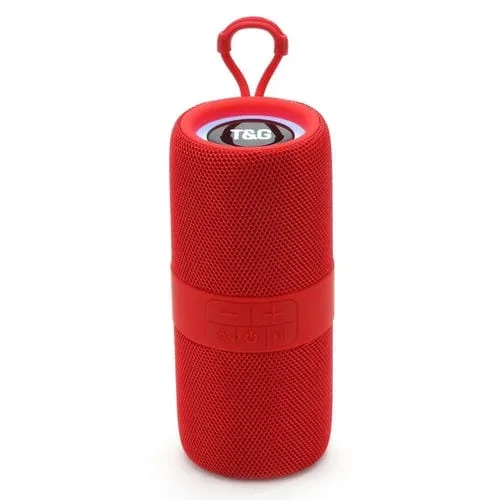 Altavoz Subwoofer T&G Tg-671 Estéreo 3D Inalámbrico Portátil con FM USB LED (Rojo)