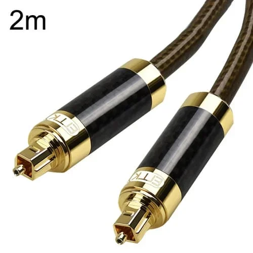 Amplificador de Cable de Audio de Fibra Óptica Digital Emk GM/A8.0 Línea de Fiebre Chapada en Oro 2 m (Café Transparente)