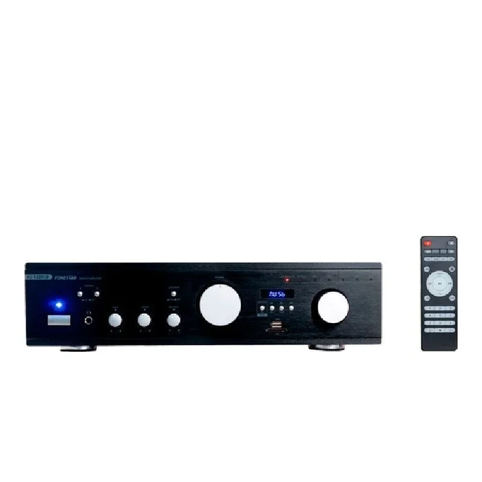 Amplificador estéreo hifi fonestar as-162rub – 60+60w rms – bt – entradas 2*hdmi/phono/dvd/aux/2*rca – radio fm – mando a distancia