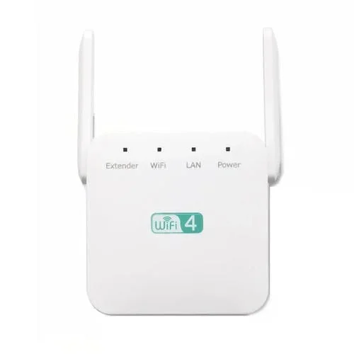 Amplificador Wi-Fi 2.4G 300M Repetidor de Señal Inalámbrico de Largo Alcance Enchufe Reino Unido (Blanco)