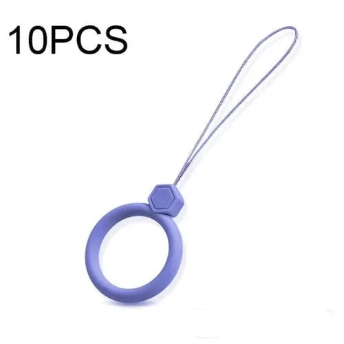 Anillo de Silicona Cordón para Teléfono Móvil Botella de Agua Colgante Anticaída (Clove Purple) 10 PCs