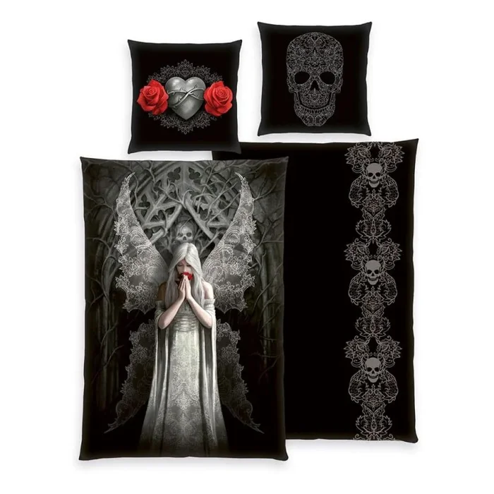 Anne Stokes Ropa de Cama, Funda de Almohada de 80 x 80 cm, Funda nórdica de 135 x 200 cm, con Cremallera Suave, 100% algodón, Renforcé