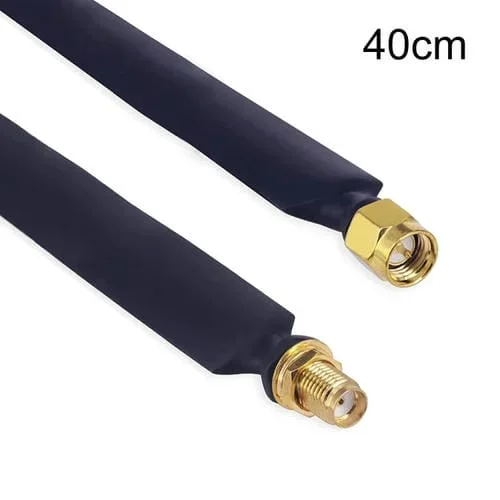 Antena de Fibra de Vidrio SMA Macho a Hembra con Cable Adaptador Plano para Pared y Ventana (40 cm)