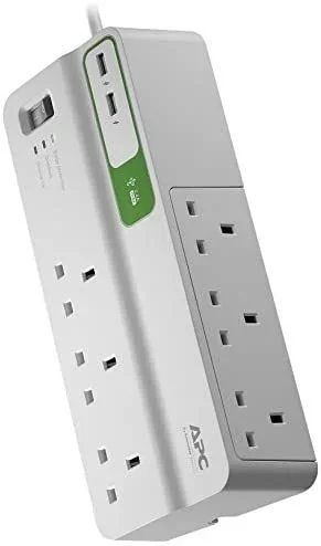 APC PM6U-UK limitador de tensión Blanco 6 salidas AC 230 V 2 m