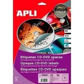 APLI 10601 etiqueta autoadhesiva Blanco 50 pieza(s)