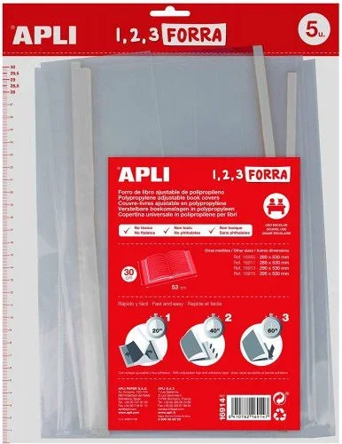 APLI 16914 funda para libros y revistas 5 pieza(s) Transparente