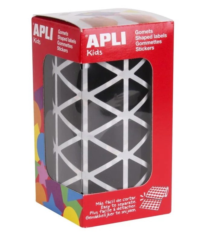 APLI Kids 11497 Rouleau de 2832 Gommettes Triangulares, Noir, 20 Mm