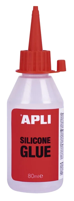 Apli silicona adhesiva – 80ml – pegado eficiente de goma eva, plasticos, papel y carton – permite rectificaciones – ideal para oficina