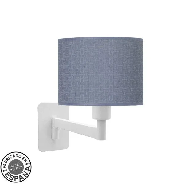 Aplique abatible moda 1xe14 blanco/azul 26x17x28 cm