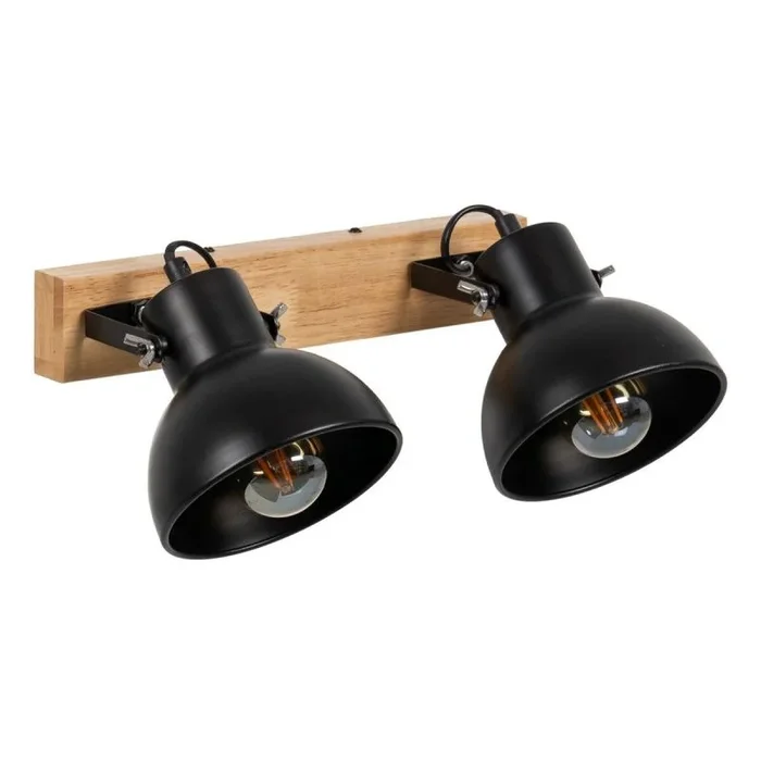 Aplique de pared negro beige madera hierro a 220-240 v 36 x 21 x 17 cm