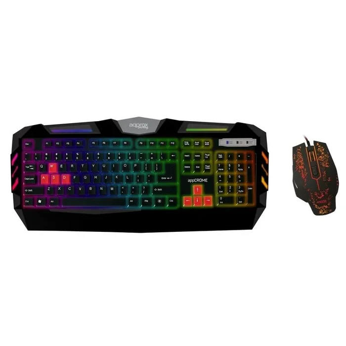 Approx CROME teclado Ratón incluido USB QWERTY Negro