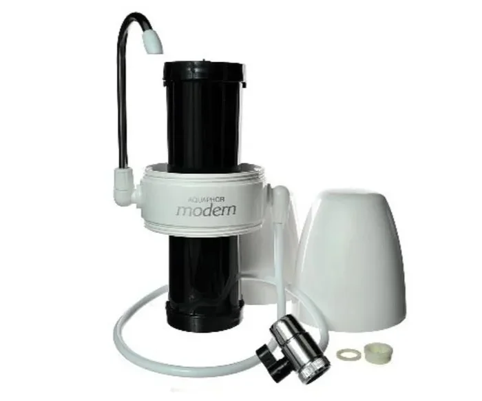 AQUAPHOR Moderno tecnología patentada AQUALEN. Filtra Metales Pesados, pesticidas y sustancias Que alteran el Sabor como el Cloro, y Reduce la dureza del Agua, Blanco, 1