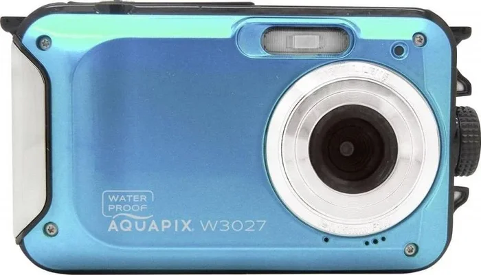 Aquapix W3027 Wave – Cámara subacuática (Resistente al Agua hasta 3 m, Pantalla de 2,7″, resolución de hasta 30 MP, Zoom Digital 4X, Sensor de 5 MP, Color Azul