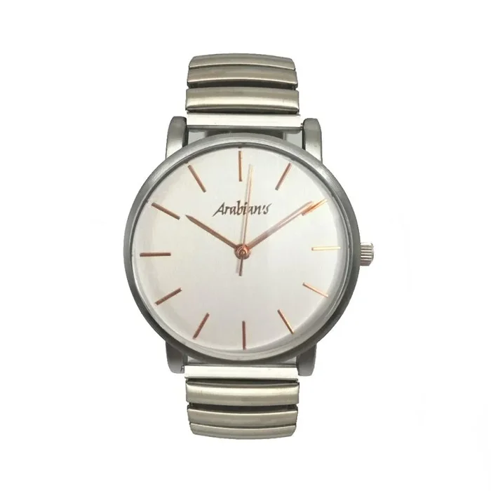 Arabians DBA2272P – Reloj Analógico para Hombre, Color Blanco/Plata