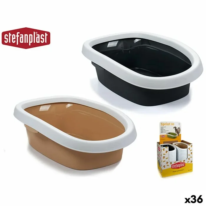Arenero para gatos stefanplast pr403q beige antracita plástico 38,5 x 17 x 58 cm (36 unidades)