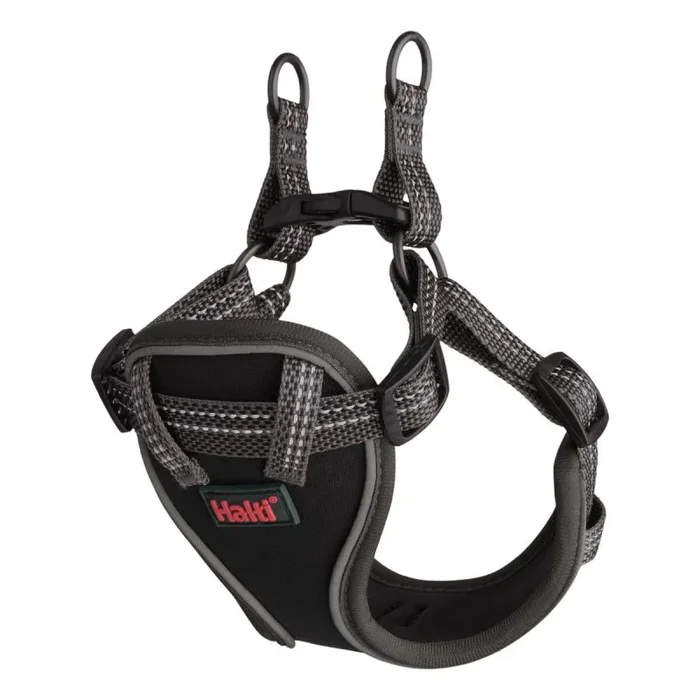 Arnés para cachorros HALTI Anatomy – Proporciona libertad de movimiento a tu cachorro para que pasee cómodamente. Fácil de poner con 4 puntos de ajuste. Adecuado para razas mini (Talla XXS, Gris)
