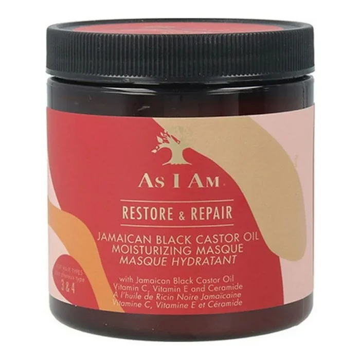-As I Am- Mascarilla hidratante y reparadora «Jamaican black castor oil» -227 gr- Restaura y repara la salud del cabello y del cuero cabelludo. -APTA MÉTODO CURLY-