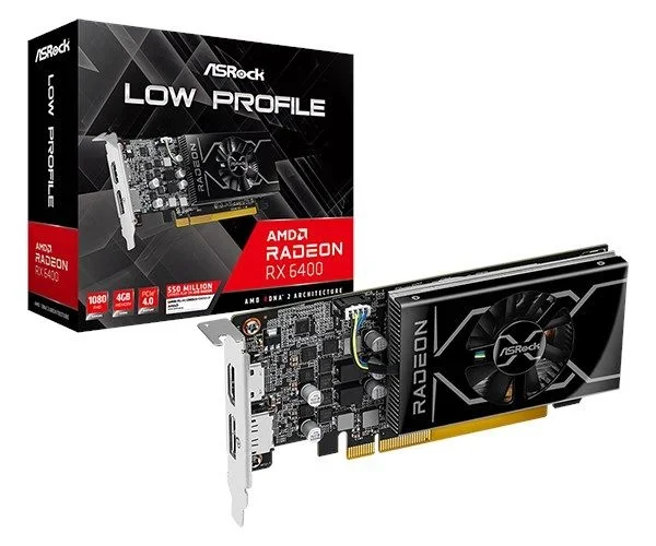 ASRock RX 6400 LP 4GB retail retail – 4.096 MB (90-GA53ZZ-00UANF)