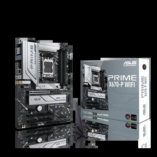 ASUS Prime X670-P WiFi – Placa Base ATX (AMD Ryzen AM5, 3 Ranuras M.2, DDR5, USB 3.2 Gen 2 x 2 de Tipo C, Compatible con USB4, WiFi 6 y Ethernet de 2,5 GB)