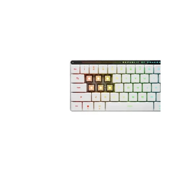 ASUS ROG Falchion RX Low Profile teclado Ratón incluido Juego USB + RF Wireless + Bluetooth Blanco