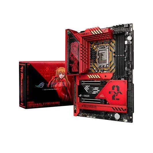 ASUS ROG Maximus Z790 Hero EVA-02 Edition Placa Base Intel Z790 ATX (PCIe 5.0 x16 SafeSlots con Q-Release, Wi-Fi 6E, Dos Thunderbolt 4, USB Type-C, AI Overclocking, AI Cooling II, Aura Sync), Rojo