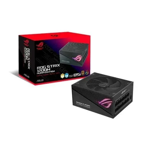 ASUS ROG Strix 1200 W Gold Aura Edition – Fuente de Alimentación (Certificado 80+ Gold, ATX 3.0, Certificación Lambda A+ de Cybenetics, Compatible con PCIe Gen 5.0, Ventilador Axial-Tech, Aura Sync)