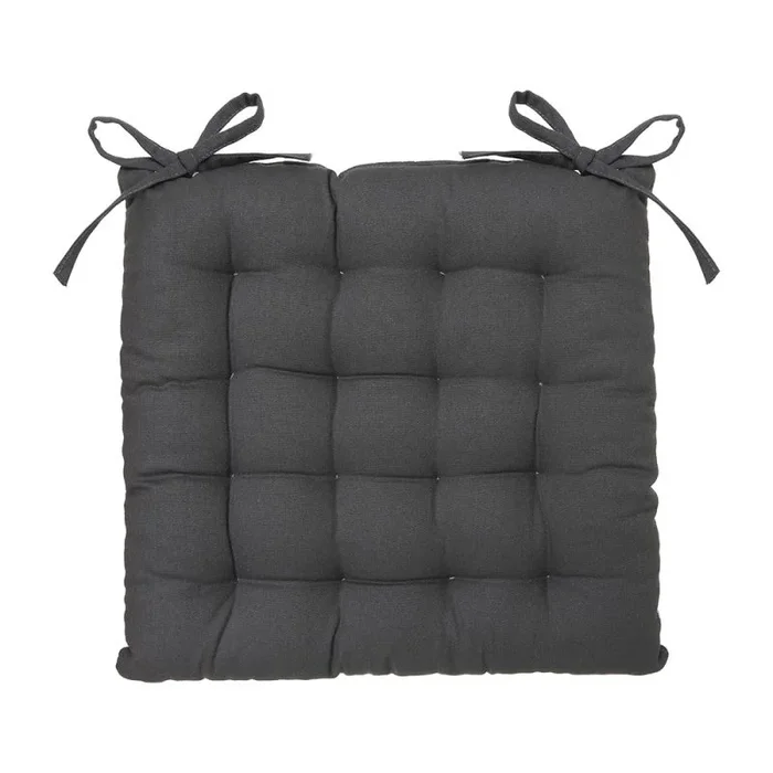 Atmosphera – Cojín de Silla de algodón Gris Oscuro 38 x 38 cm