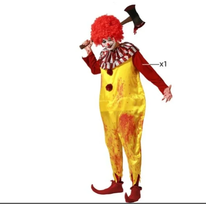 Atosa disfraz payaso amarillo halloween hombre adulto M