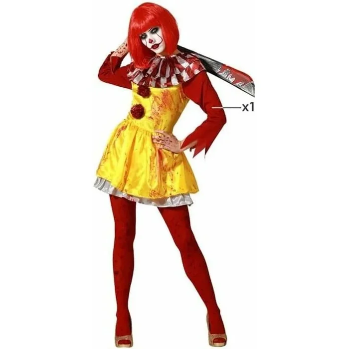 Atosa disfraz payaso amarillo halloween mujer adulto XL