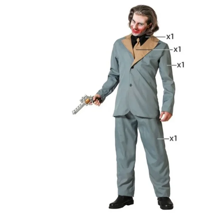 Atosa disfraz payaso halloween gris con corbata hombre adulto XL