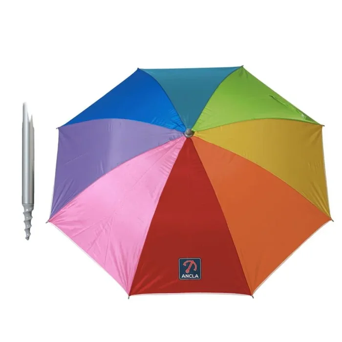 Atosa g. parasol arcoiris 220 cm orient. hierro con espiral nylon upf50+ 170t 32/32mm
