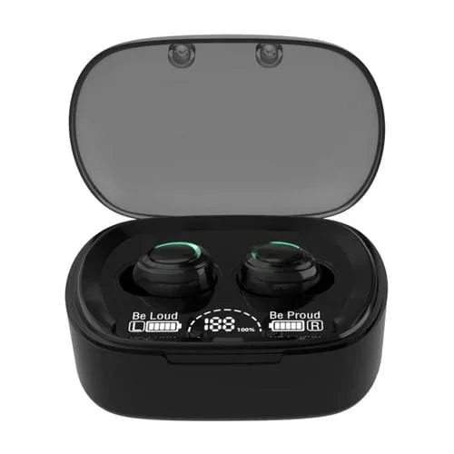 Auricular Bluetooth Md06 Mini con Pantalla Digital Táctil Inalámbrico TWS en la Oreja (Negro)